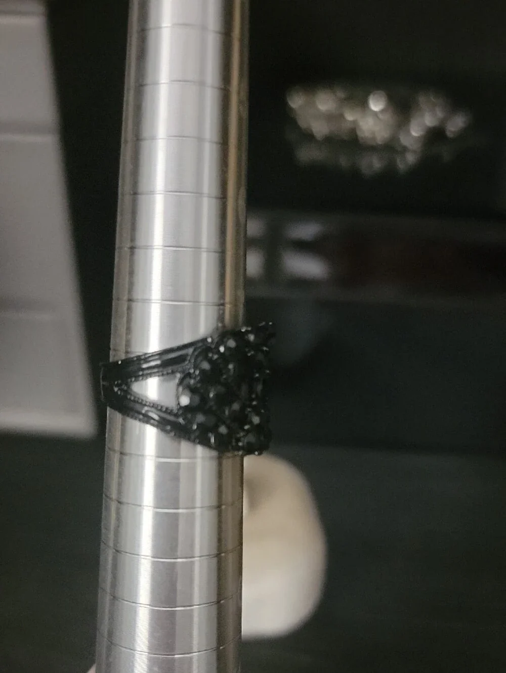 Black Crystal Dome Ring - Women Jewelry